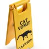 Generic Yellow Plastic Floor Standing Cat Vomit Sign - 12x18in, 2 Pack-2