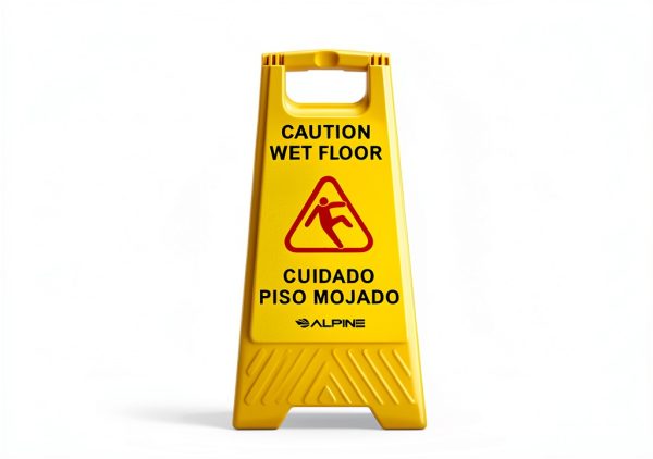 Alpine Caution Wet Floor Sign 5 Pack - 24 Inch High Visibility Yellow-3