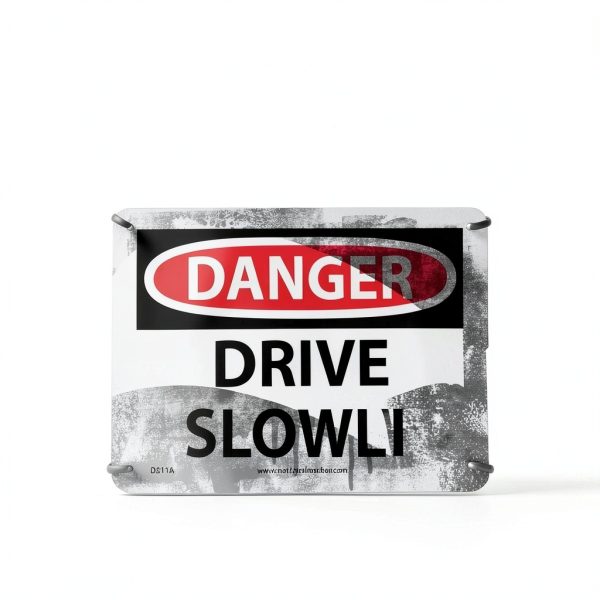 Caution Tripping Hazard Sign NMC Double‑Sided Plastic 10.75×24.63 in-1