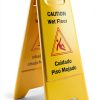 Wet Floor Sign 2 Pack Foldable Bilingual HERO AIR 24in Yellow-3