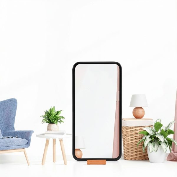 Mirror Stand Veemoon Duty Floor Stand, Solid Wood Base 25x8x6.5 cm-2