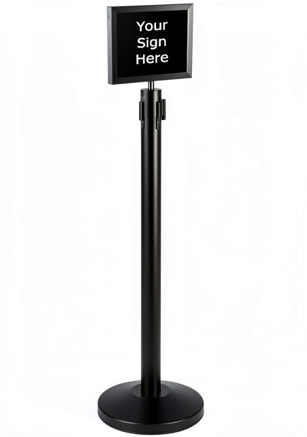 QueuePole Economy Sign Frame Displays2go Black 11x8.5 Landscape-3
