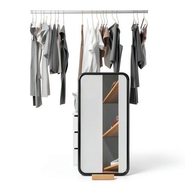 Mirror Stand Veemoon Duty Floor Stand, Solid Wood Base 25x8x6.5 cm-3