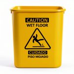 Acrimet 27 Quart Leak Collector Bucket with Wet Floor Sign Set of 2-0