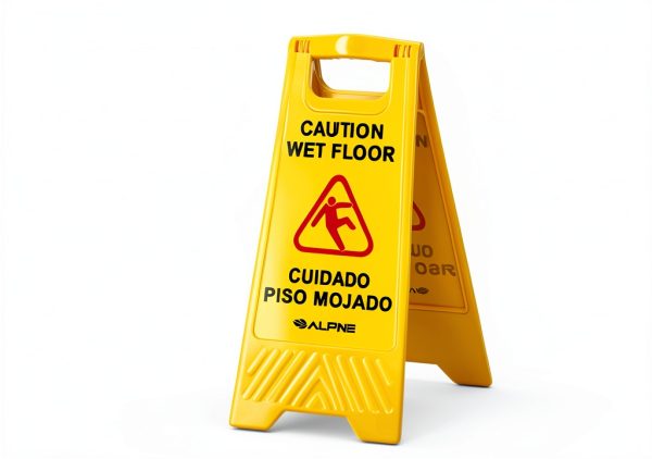 Alpine Caution Wet Floor Sign 5 Pack - 24 Inch High Visibility Yellow-5