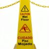 Reliable1st 26” Wet Floor Cones 6-Pack with 13ft Chain Bilingual-1