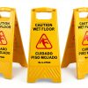 Alpine Caution Wet Floor Sign 5 Pack - 24 Inch High Visibility Yellow-0