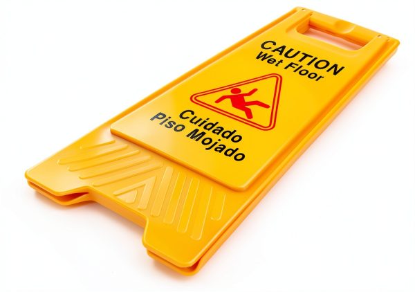 BestEquip 10 Pack Bilingual Yellow Caution Floor Signs-6