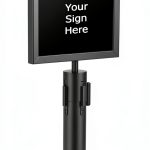 QueuePole Economy Sign Frame Displays2go Black 11x8.5 Landscape-0