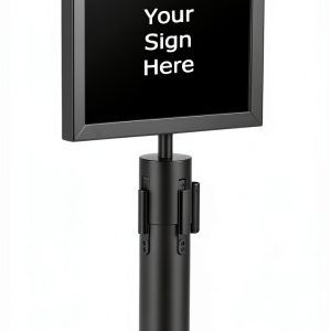 QueuePole Economy Sign Frame Displays2go Black 11x8.5 Landscape-0