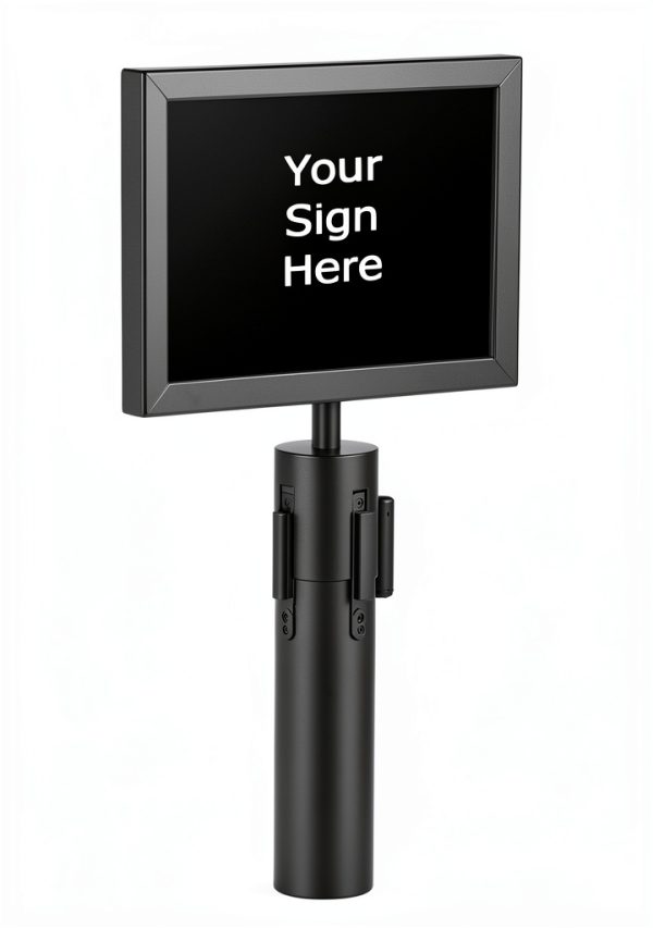 QueuePole Economy Sign Frame Displays2go Black 11x8.5 Landscape-0
