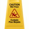 BestEquip 10 Pack Bilingual Yellow Caution Floor Signs-3