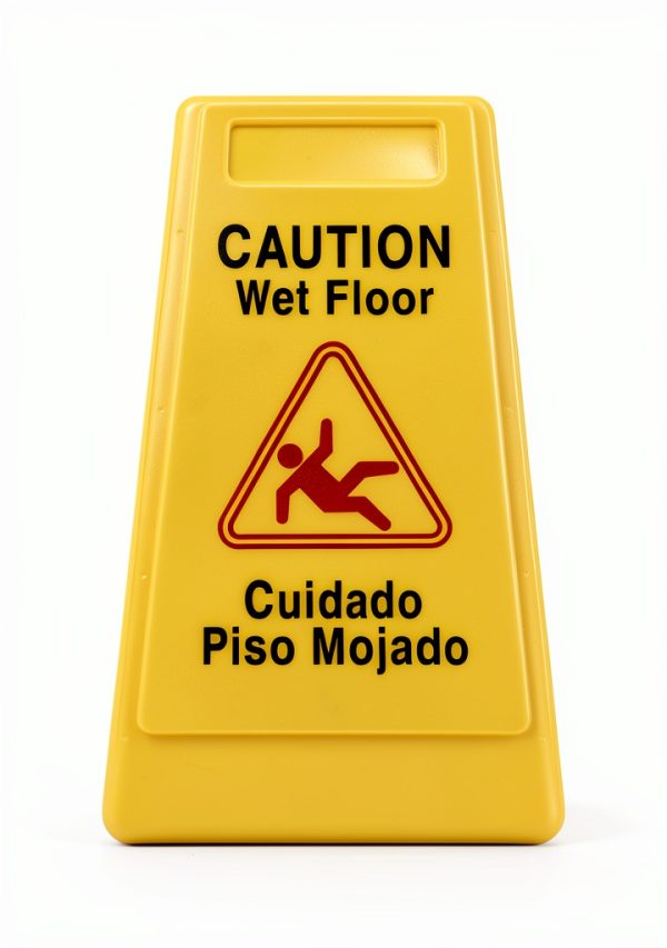 BestEquip 10 Pack Bilingual Yellow Caution Floor Signs-3