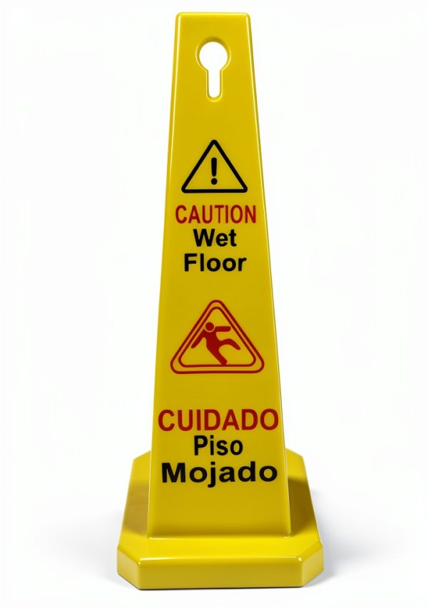 Reliable1st 26” Wet Floor Cones 6-Pack with 13ft Chain Bilingual-3