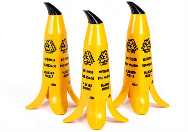 Banana Cone 2FT Wet Floor Safety Sign - Stackable Yellow Cones Pack of-0