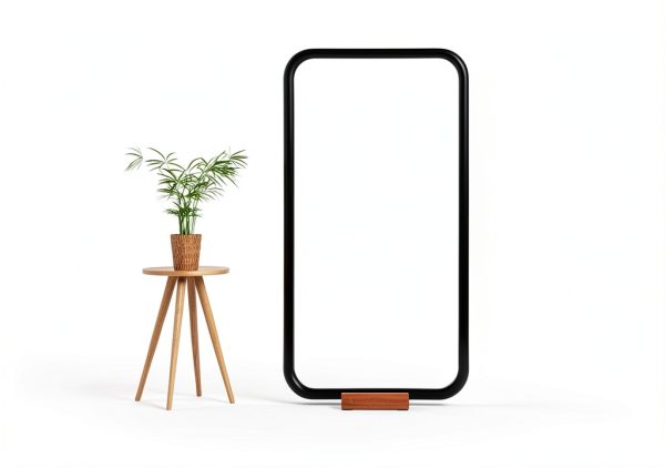 Mirror Stand Veemoon Duty Floor Stand, Solid Wood Base 25x8x6.5 cm-6