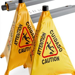 Caution Wet Floor Sign Weavura Pop-Up Cone 20" Yellow (2-Pack)-0
