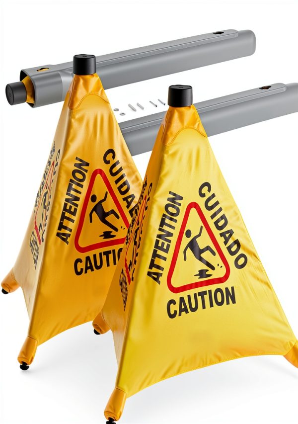 Caution Wet Floor Sign Weavura Pop-Up Cone 20" Yellow (2-Pack)-0