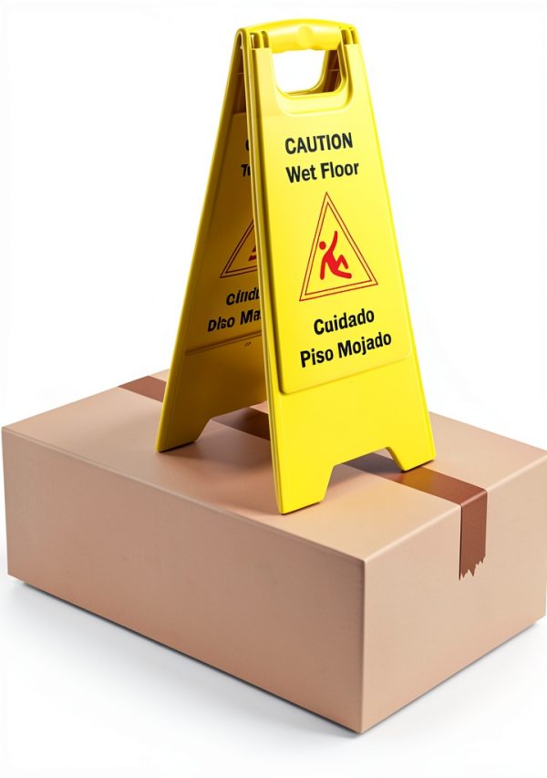 Wet Floor Sign 2 Pack Foldable Bilingual HERO AIR 24in Yellow-6