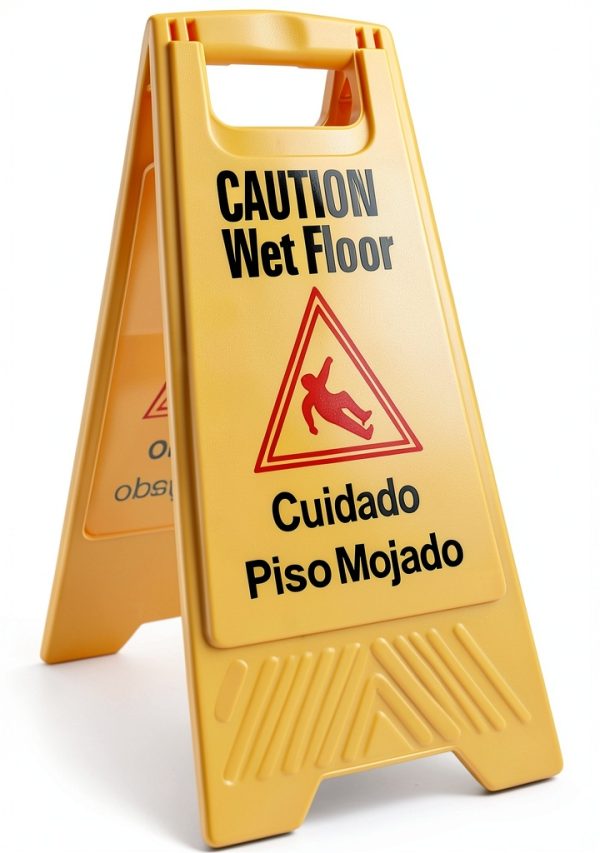 Update International 24" x 12" Fold-Out Wet Floor Sign-0
