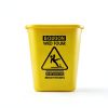 Acrimet Bucket and Wet Floor Sign, Leak Collector Bucket, Caution Wet Floor, Bilingual Safety Sign on Both Sides in English and Spanish, 27 Quart (Plastic) (Yellow Color) (Set of 4)-3