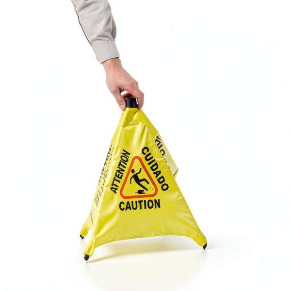 Caution Wet Floor Sign Weavura Pop-Up Cone 20" Yellow (2-Pack)-1