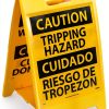 NMC FS32 Double Sided Floor Sign - Black on Yellow, 12x20 in-1