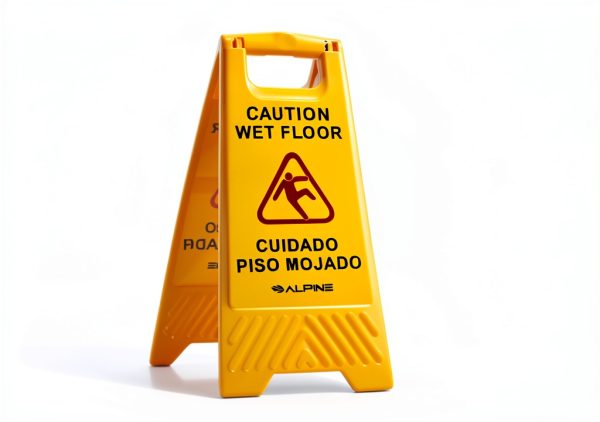 Alpine Caution Wet Floor Sign 5 Pack - 24 Inch High Visibility Yellow-1