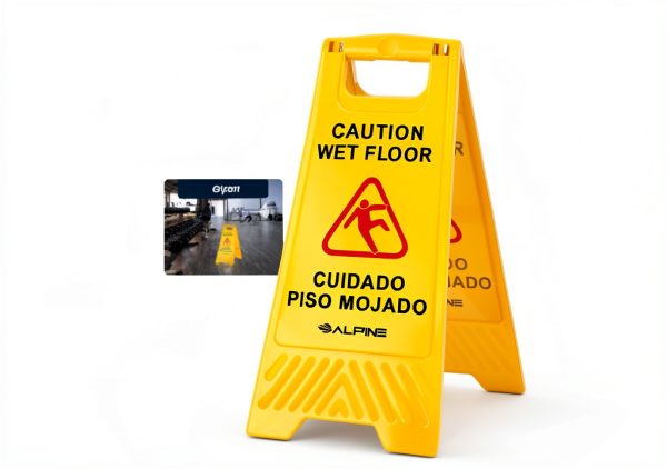 Alpine Caution Wet Floor Sign 5 Pack - 24 Inch High Visibility Yellow-6