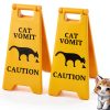 Generic Yellow Plastic Floor Standing Cat Vomit Sign - 12x18in, 2 Pack-0