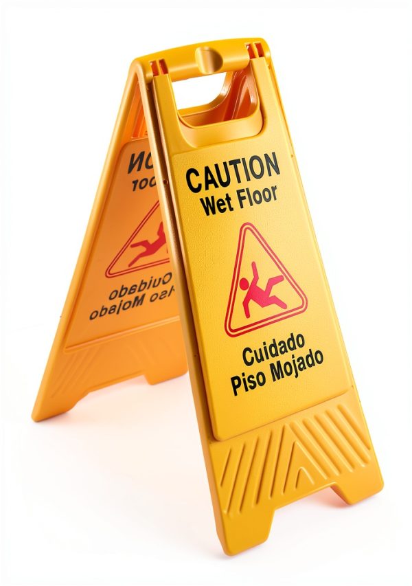 BestEquip 10 Pack Bilingual Yellow Caution Floor Signs-1