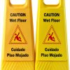 Wet Floor Sign 2 Pack Foldable Bilingual HERO AIR 24in Yellow-1