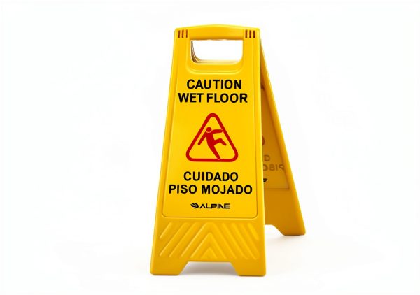 Alpine Caution Wet Floor Sign 5 Pack - 24 Inch High Visibility Yellow-8