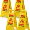 Caution Wet Floor Sign 4 Pack - Mezchi Yellow 24 Inch A-Frame Sign-0