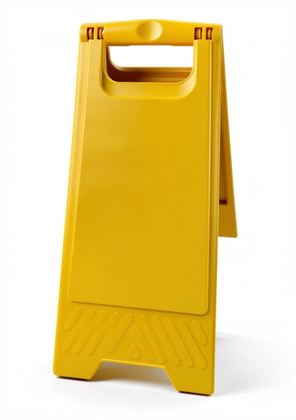 Blank Floor Sign A Frame Folding - Janilink Yellow Heavy-Duty Plastic-0