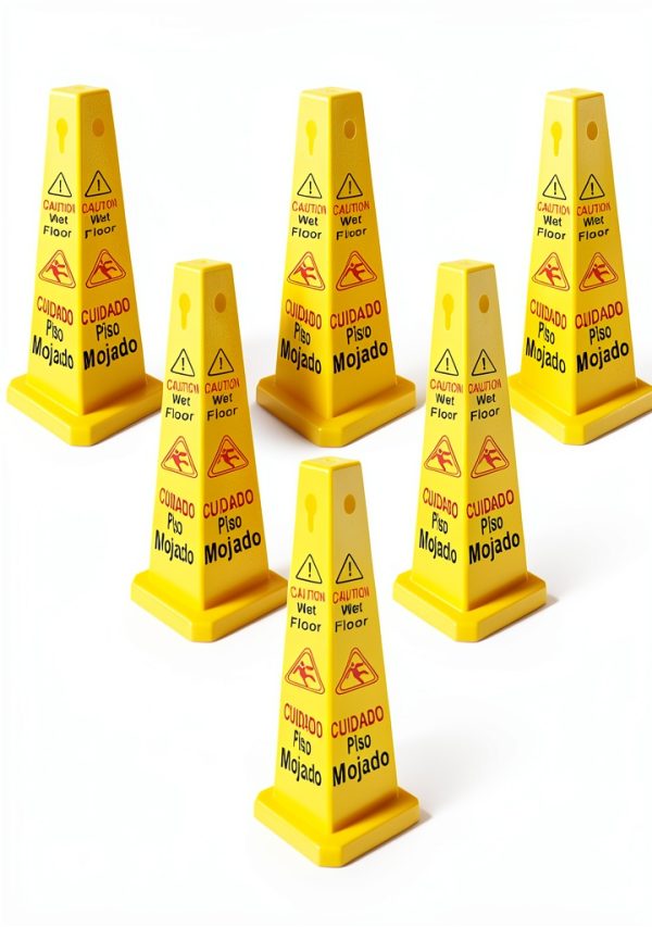26" Caution Wet Floor Cones - AngeLvet 6-Pack Bright Yellow 26 Inch-0
