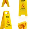 Wet Floor Sign 2 Pack Foldable Bilingual HERO AIR 24in Yellow-2