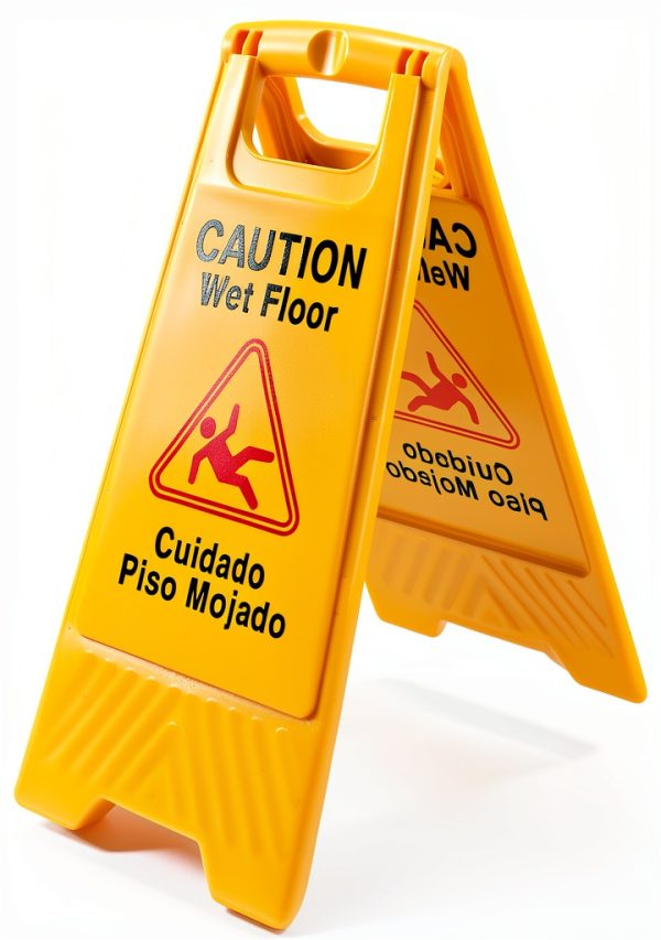 BestEquip 10 Pack Bilingual Yellow Caution Floor Signs-8