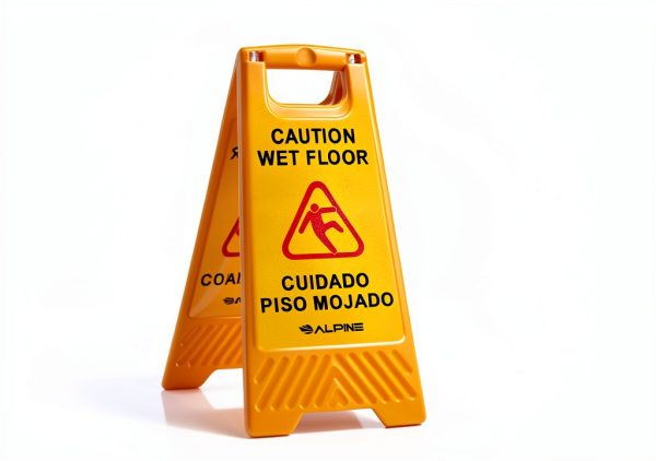 Alpine Caution Wet Floor Sign 5 Pack - 24 Inch High Visibility Yellow-2
