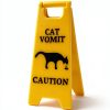 Generic Yellow Plastic Floor Standing Cat Vomit Sign - 12x18in, 2 Pack-1