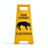 Generic Yellow Plastic Floor Standing Cat Vomit Sign - 12x18in, 2 Pack-4