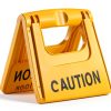 BestEquip 10 Pack Bilingual Yellow Caution Floor Signs-5