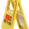 Caution Wet Floor Sign 4 Pack - Mezchi Yellow 24 Inch A-Frame Sign-4
