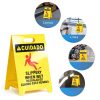 Industrial Wet Floor Sign Matthew Cleaning 19" Yellow Plastic 2‑Sided-4