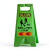 Kids Playing Sign 24in Green 3 Pack by XPCARE Floor Stand Safety Sign-3