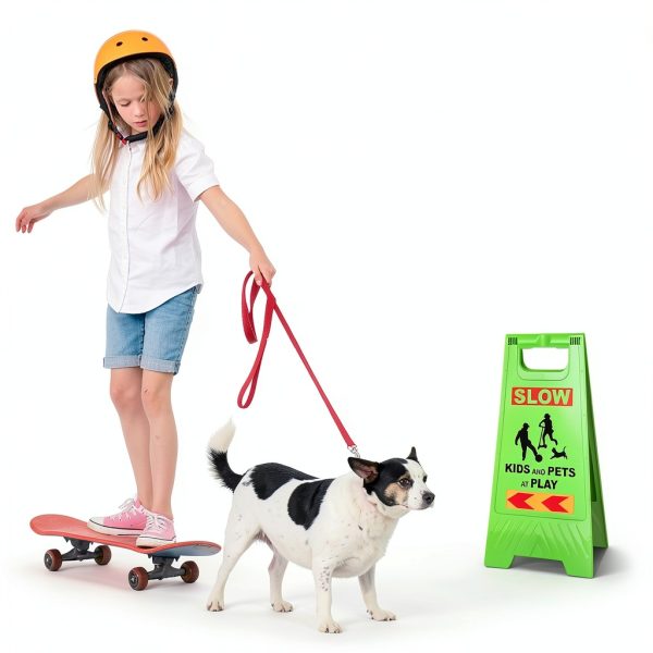 Kids Playing Sign 24in Green 3 Pack by XPCARE Floor Stand Safety Sign-6