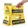Industrial Wet Floor Sign Matthew Cleaning 19" Yellow Plastic 2‑Sided-2
