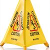 Alpine Caution Wet Floor Sign Wall Mounted Foldable Yellow 20in-0