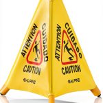 Alpine Caution Wet Floor Sign Wall Mounted Foldable Yellow 20in-0