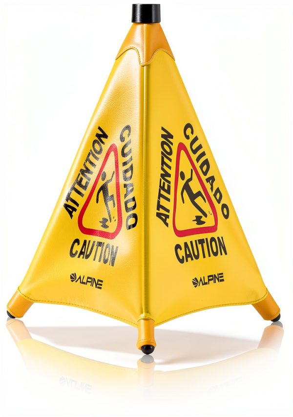 Pop-Up Wet Floor Warning Sign Alpine 498-20 Stand with Pop-Up Design-0